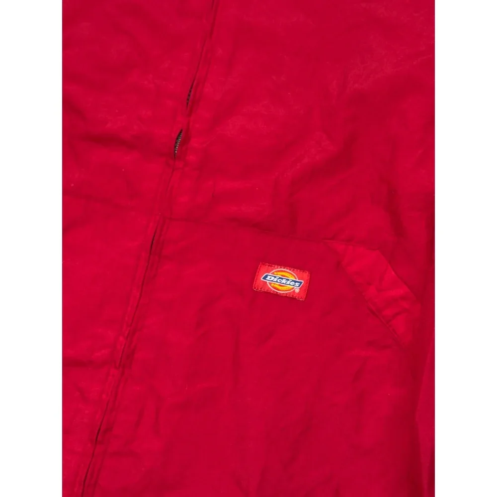Dickies Red Zip Front Windbreaker Jacket Medium Nylon Workwear‎